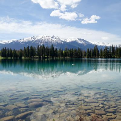 Beauvert Lake, im Hintergrund Majestic Mountain