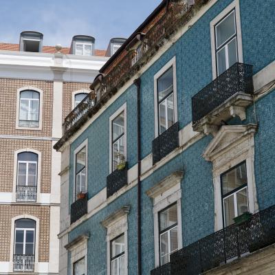 Häuser mit Azulejo Fassade